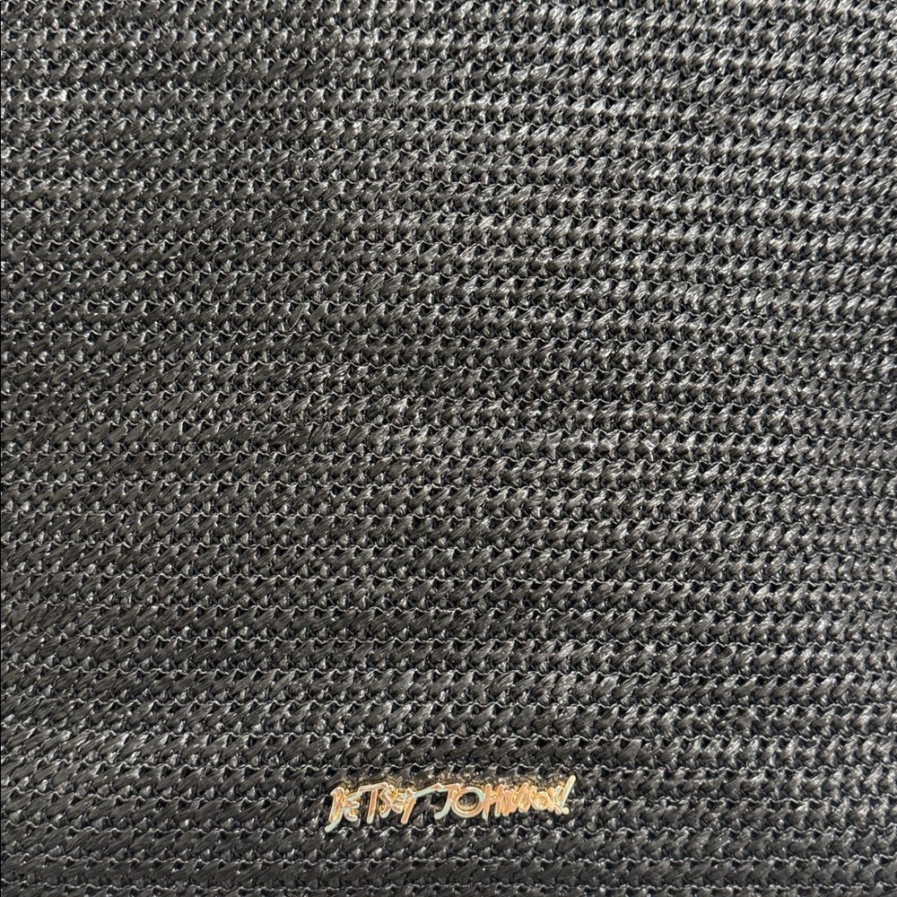 Betsey Johnson Black Woven Tote Shoulder Bag - Picture 3 of 8